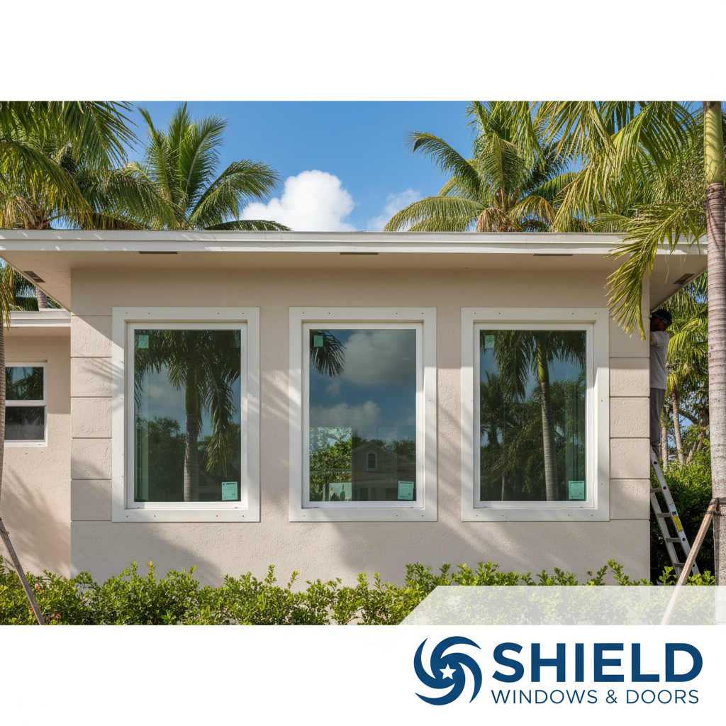 Replacement windows installed on a Miami-Dade residential home